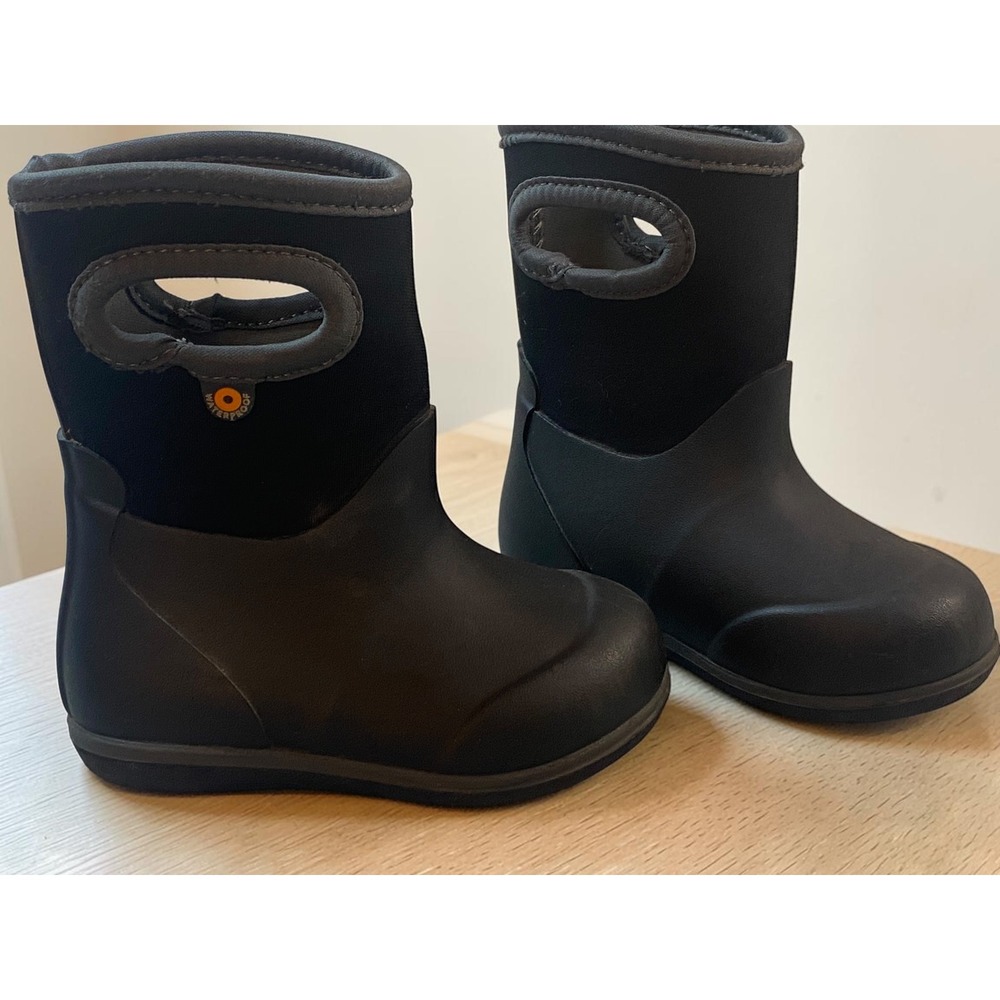 Bogs Classic Solid Black Waterproof Insulated Rain Boots Infants Size 6